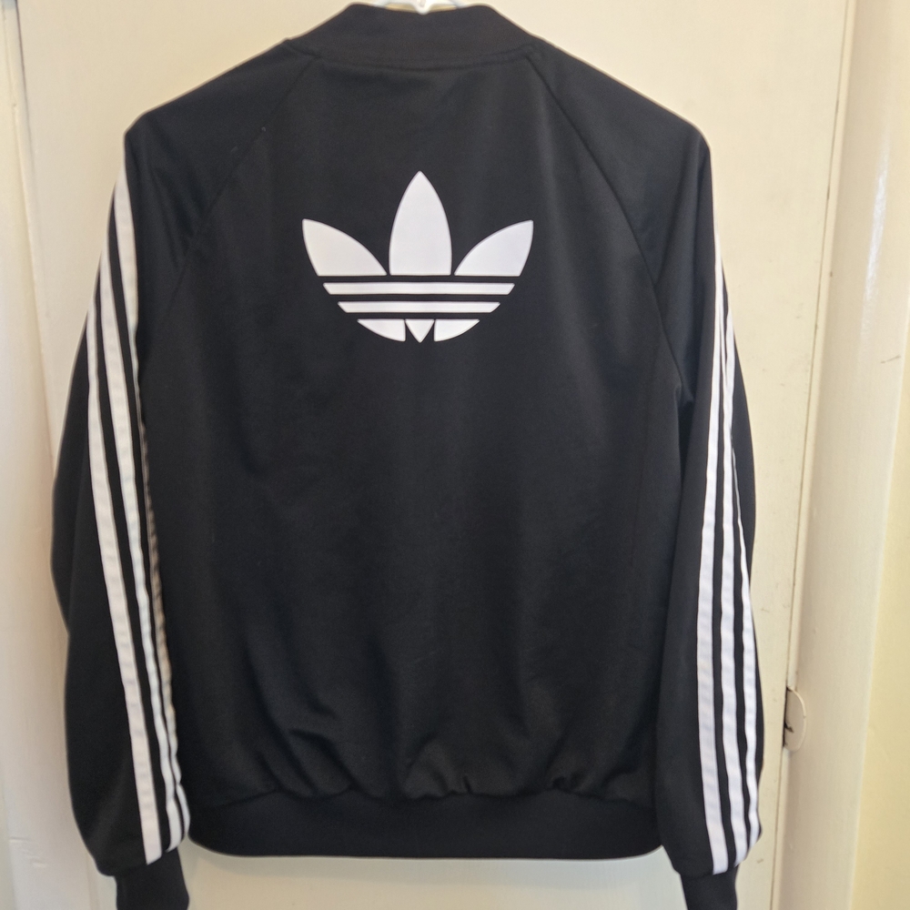 Adidas Women's Black and White Bomber Jacket Medium